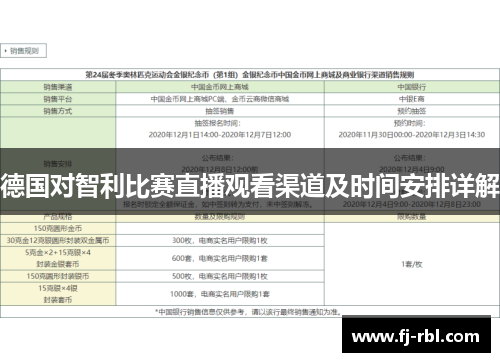 德国对智利比赛直播观看渠道及时间安排详解
